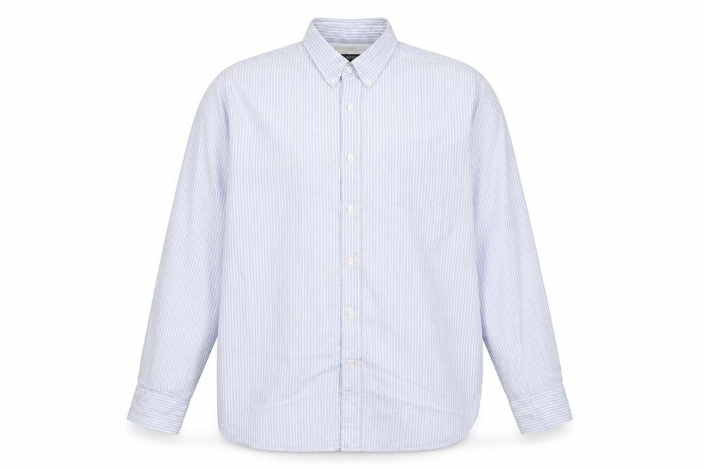 Hammond & Co. Men’s Blue Striped Button Down Cotton Shirt XL