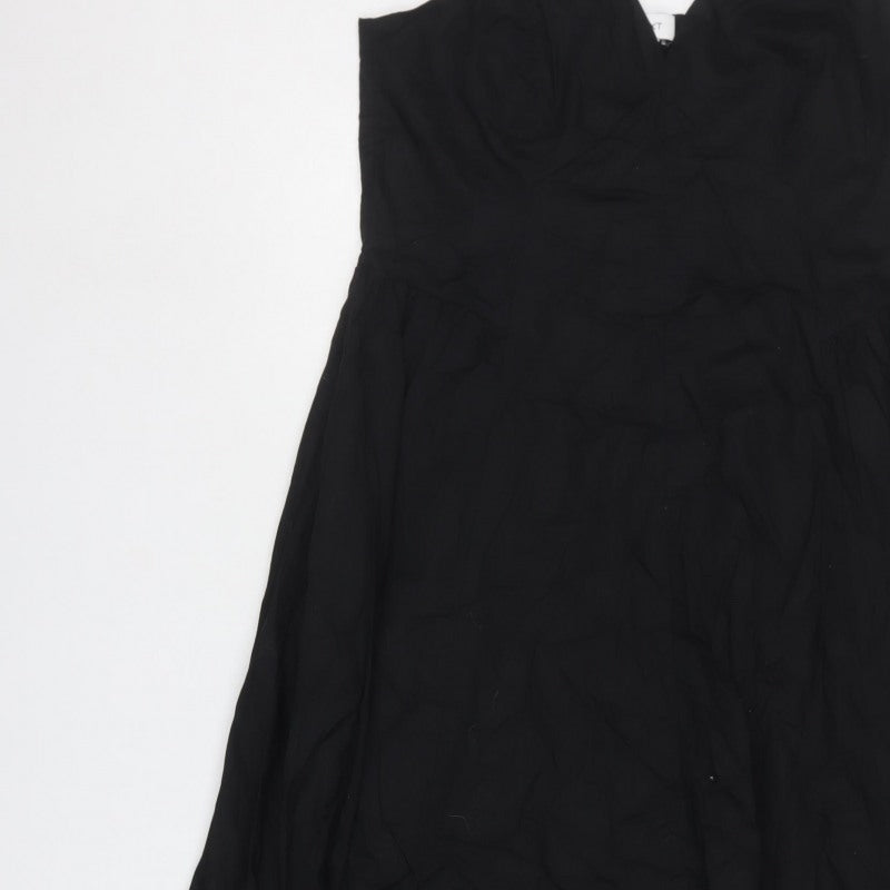 Next Women Black UK 16 Maxi Empire Waist Adjustable Strap Dress