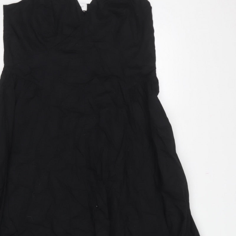 Next Women Black UK 16 Maxi Empire Waist Adjustable Strap Dress