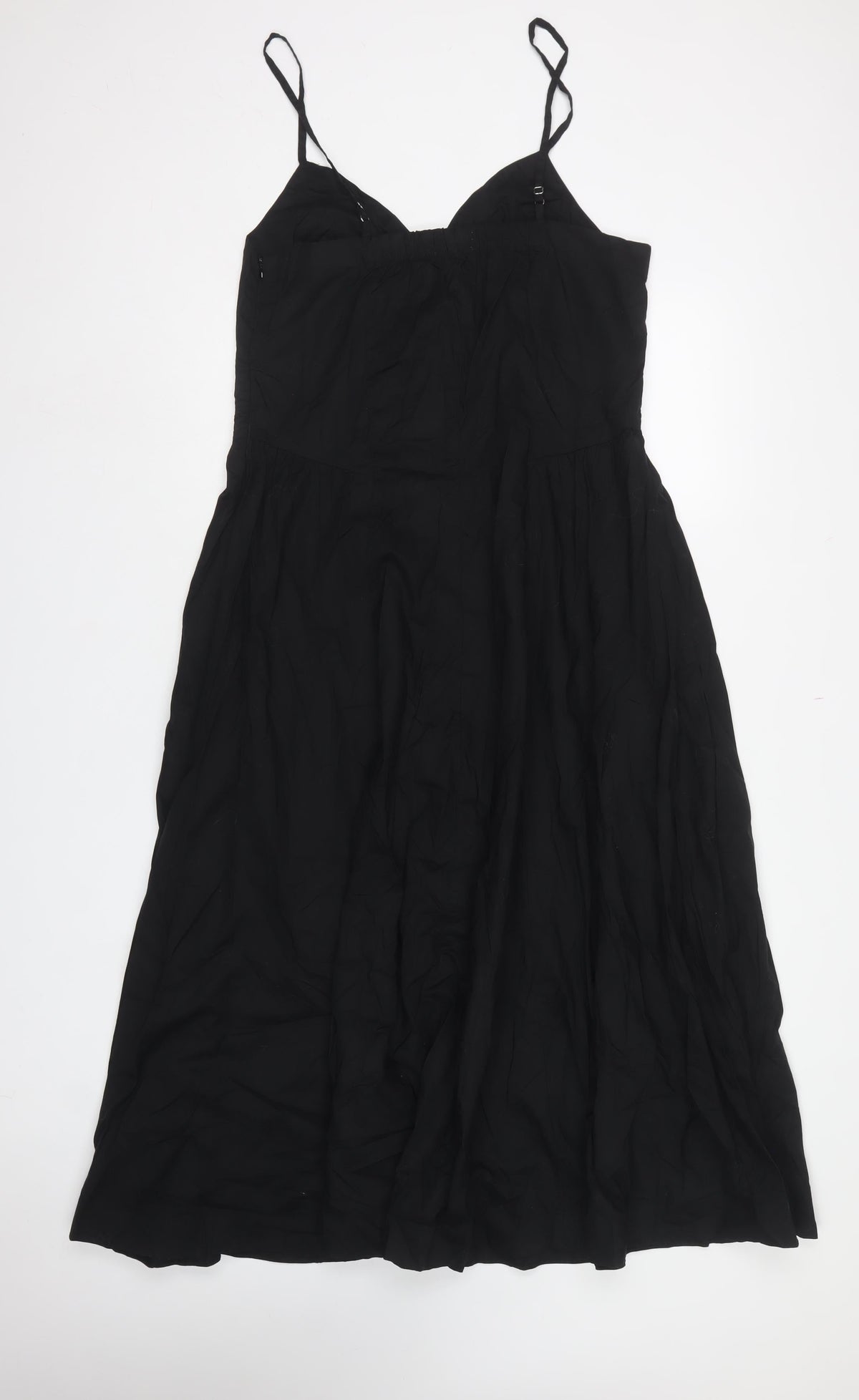 Next Women Black UK 16 Maxi Empire Waist Adjustable Strap Dress