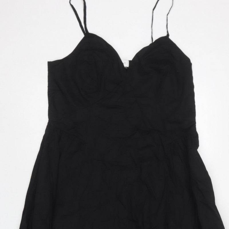 Next Women Black UK 16 Maxi Empire Waist Adjustable Strap Dress