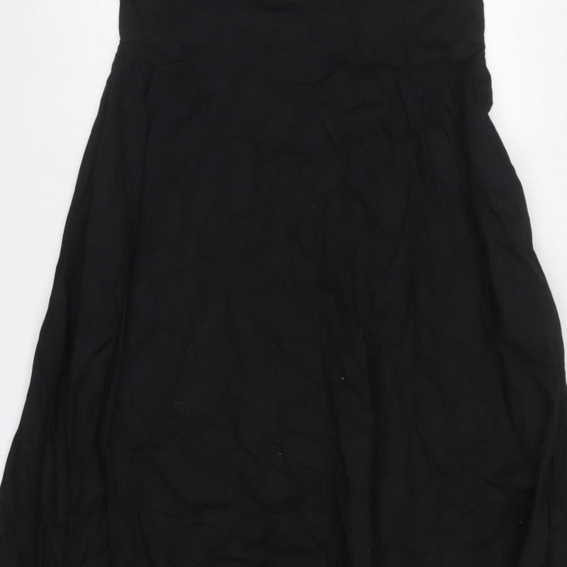 Next Women Black UK 16 Maxi Empire Waist Adjustable Strap Dress
