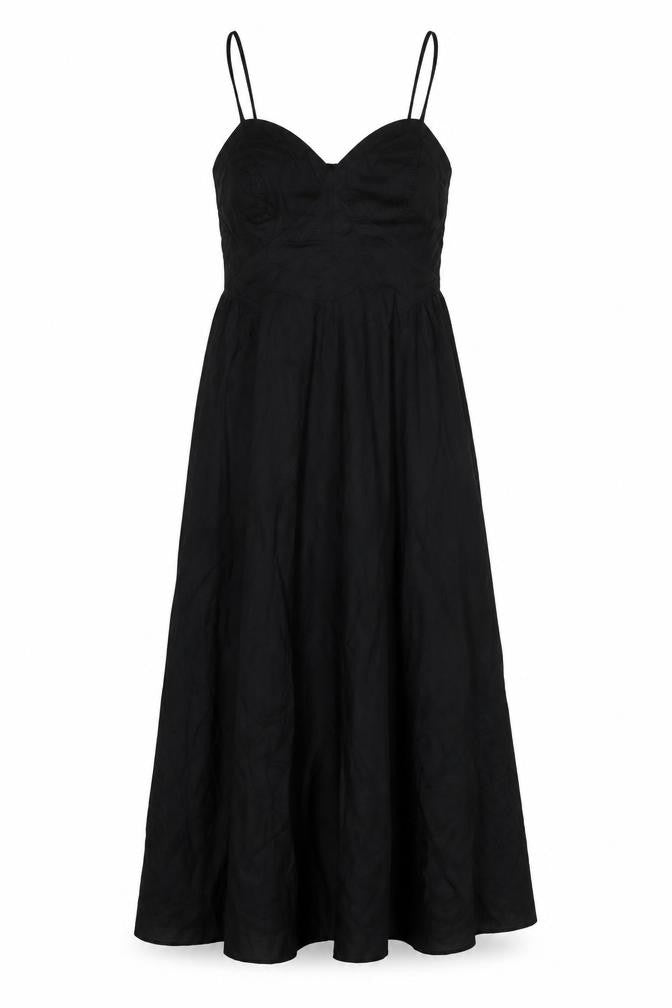 Next Women Black UK 16 Maxi Empire Waist Adjustable Strap Dress