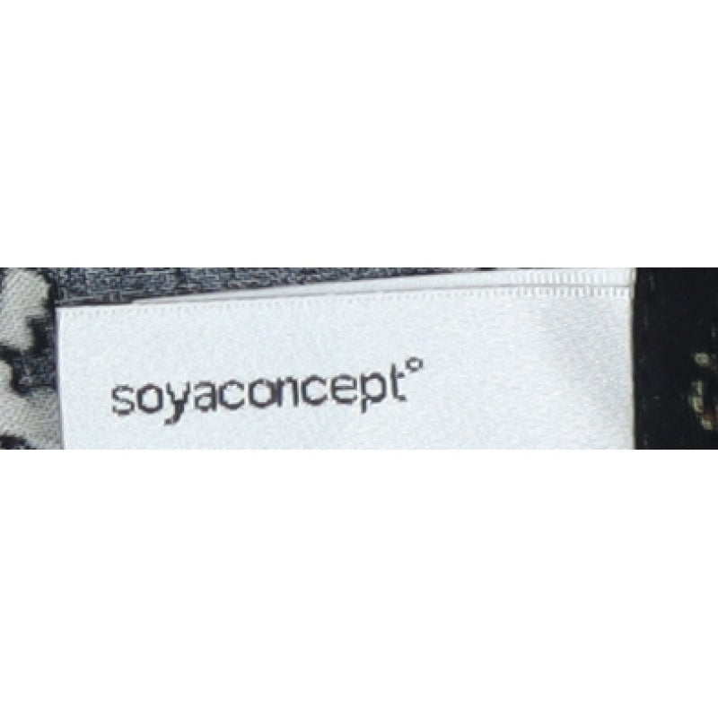 Soyaconcept Women Black Paisley Viscose XL Lace Back Cap Sleeve Blouse