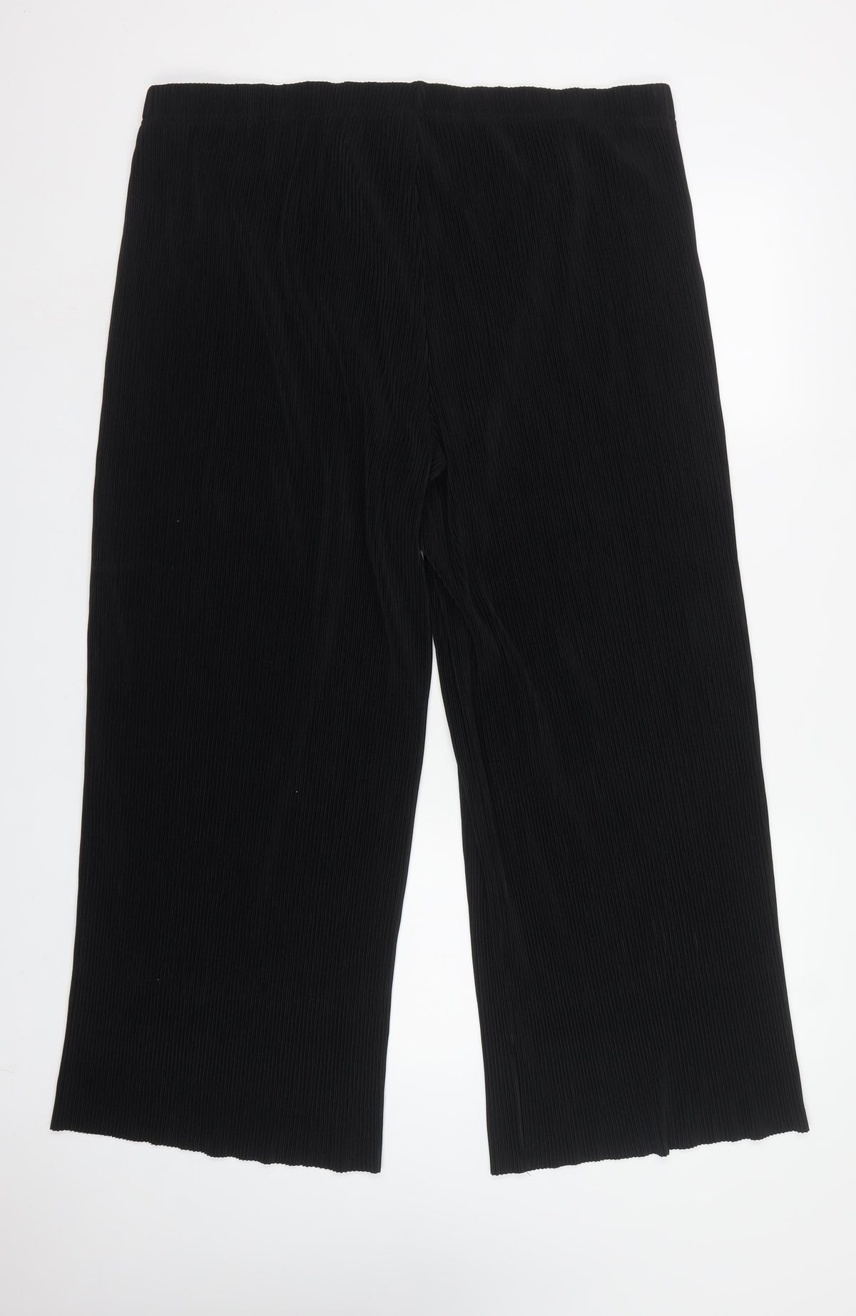 Marks & Spencer Women Black Size 22 Short Wide Leg High Rise Trousers