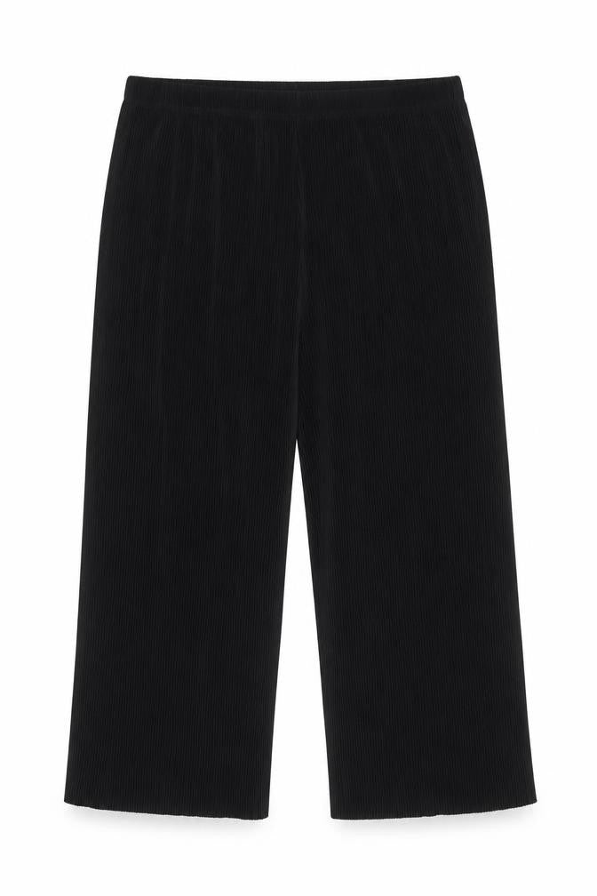 Marks & Spencer Women Black Size 22 Short Wide Leg High Rise Trousers