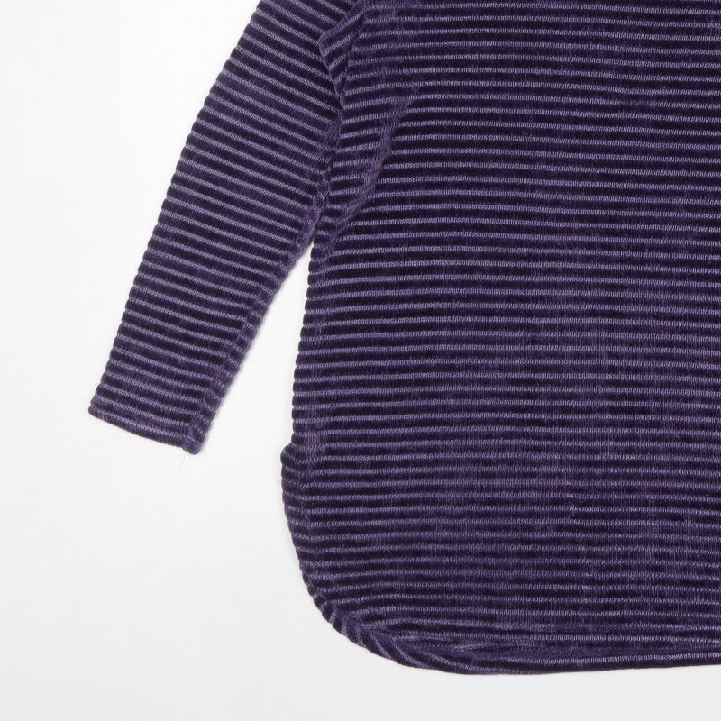 Next Women Purple UK 20 Long Sleeve Knit Tunic Jumper Ribbed