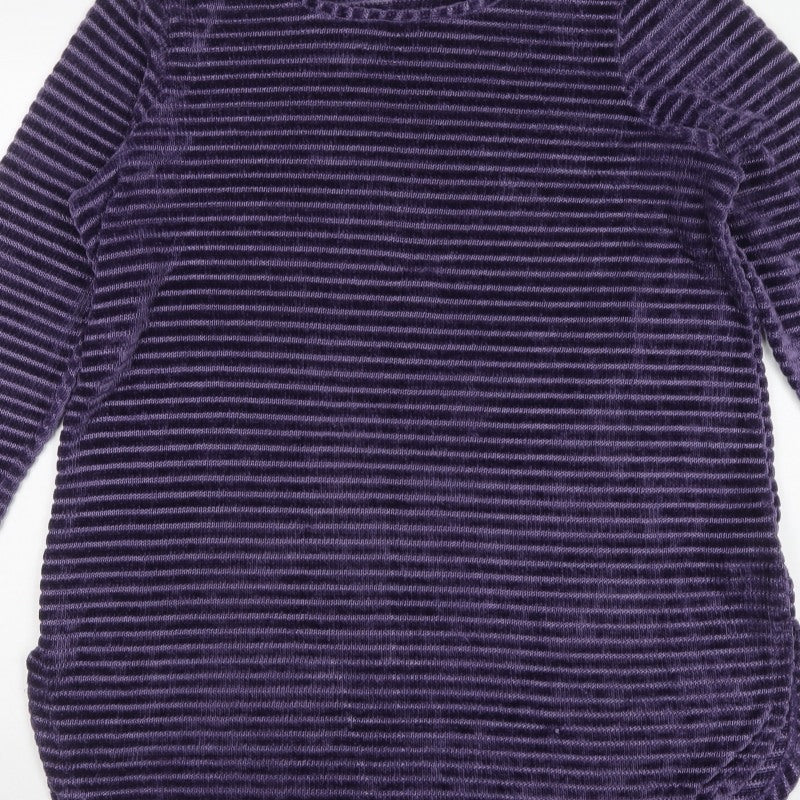 Next Women Purple UK 20 Long Sleeve Knit Tunic Jumper Ribbed