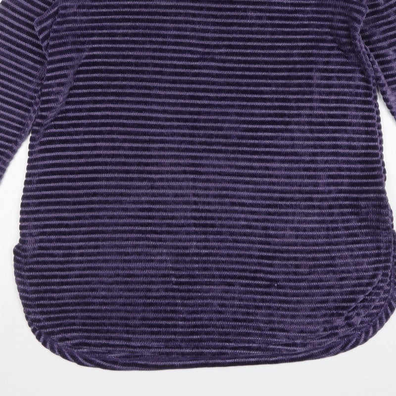Next Women Purple UK 20 Long Sleeve Knit Tunic Jumper Ribbed