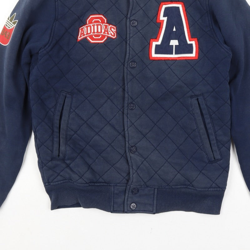 Adidas Originals Men’s Blue S Quilted Varsity Bomber Jacket