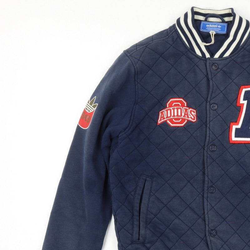 Adidas Originals Men’s Blue S Quilted Varsity Bomber Jacket