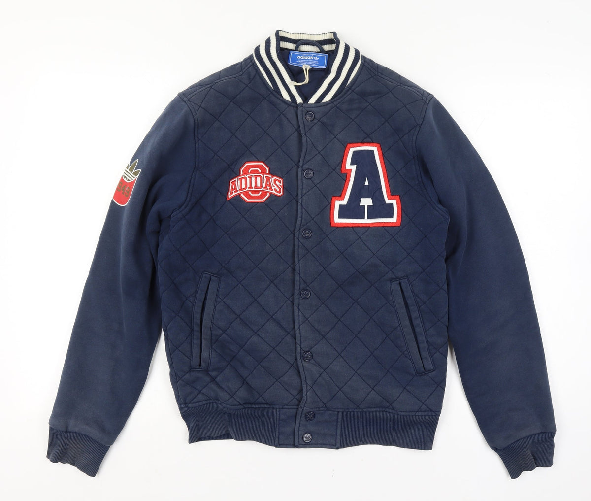 Adidas Originals Men’s Blue S Quilted Varsity Bomber Jacket