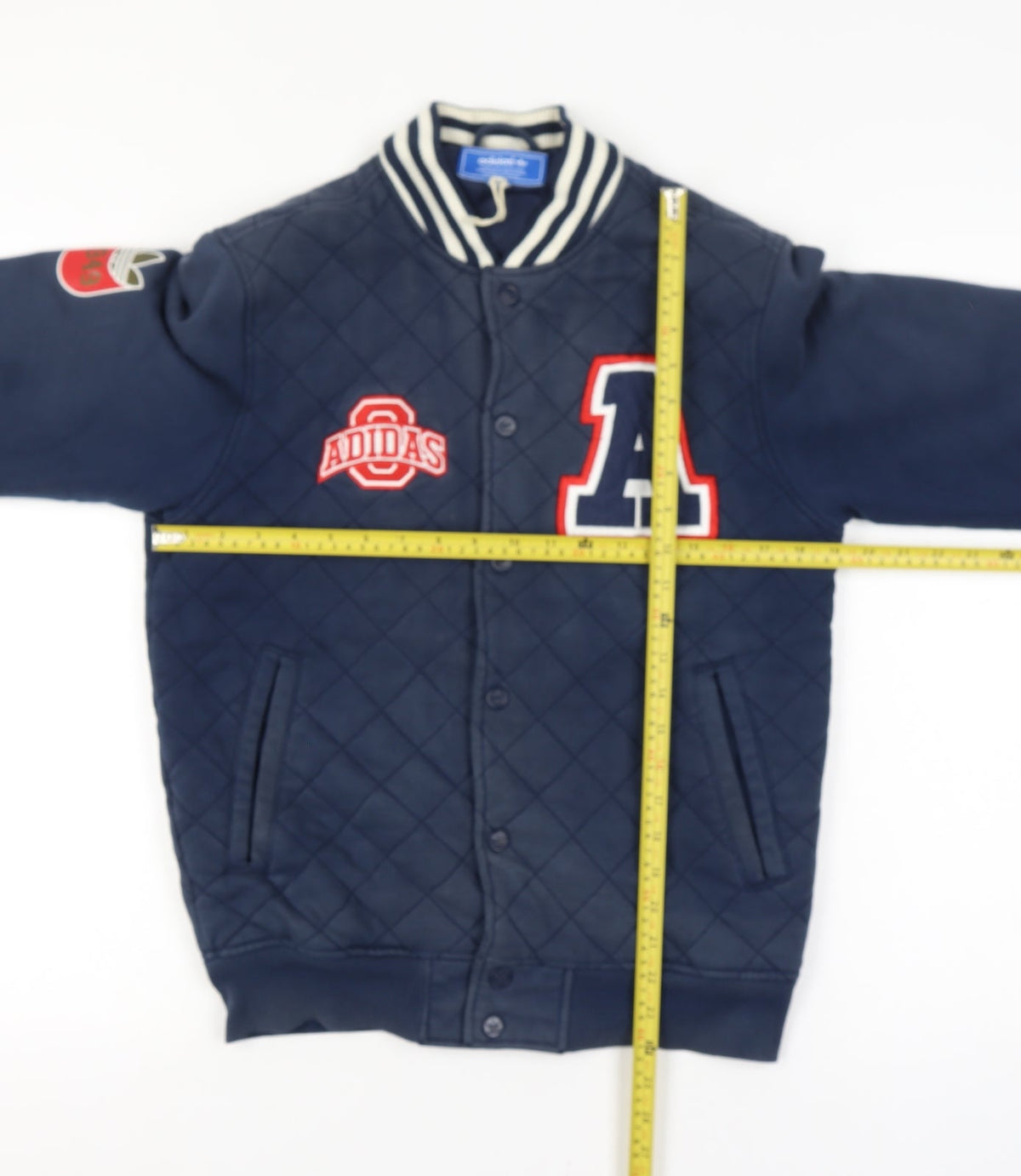 Adidas Originals Men’s Blue S Quilted Varsity Bomber Jacket