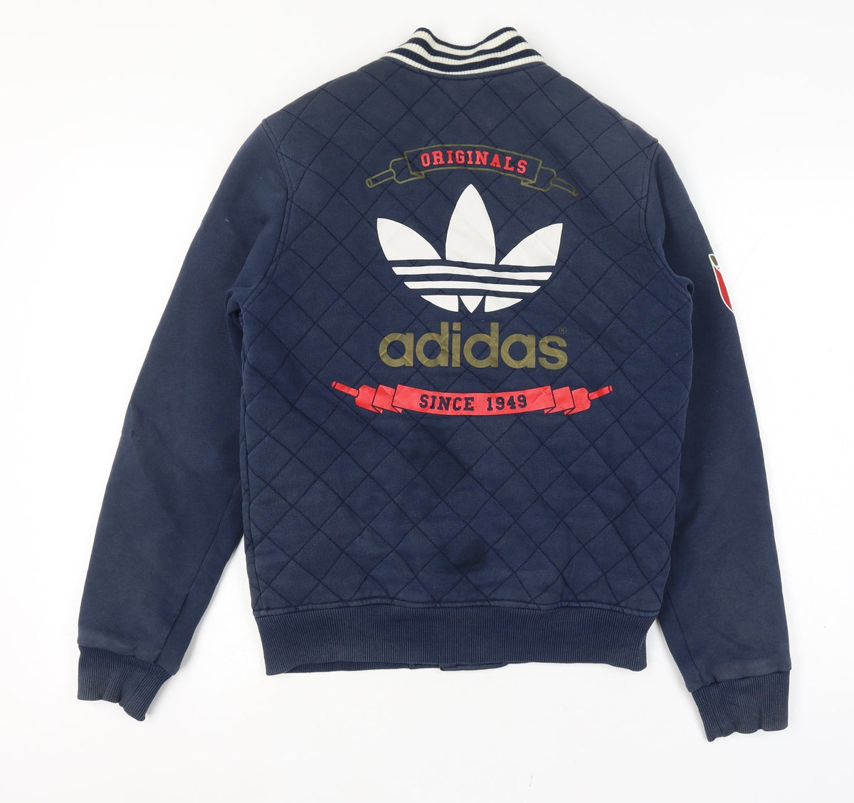 Adidas Originals Men’s Blue S Quilted Varsity Bomber Jacket