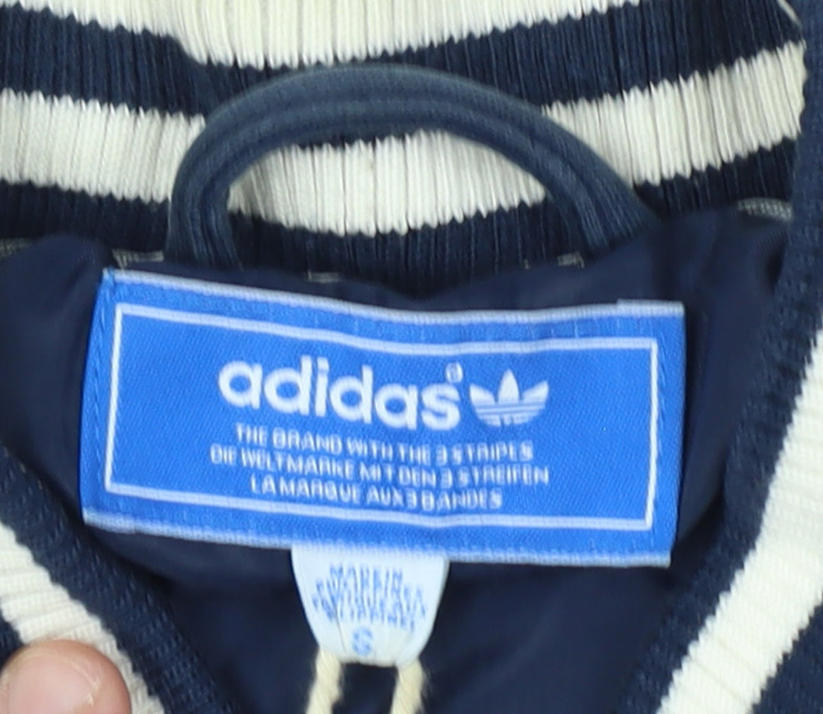 Adidas Originals Men’s Blue S Quilted Varsity Bomber Jacket