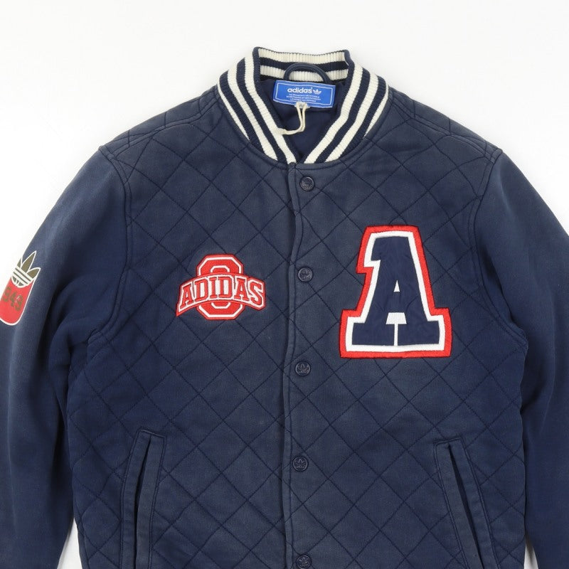 Adidas Originals Men’s Blue S Quilted Varsity Bomber Jacket