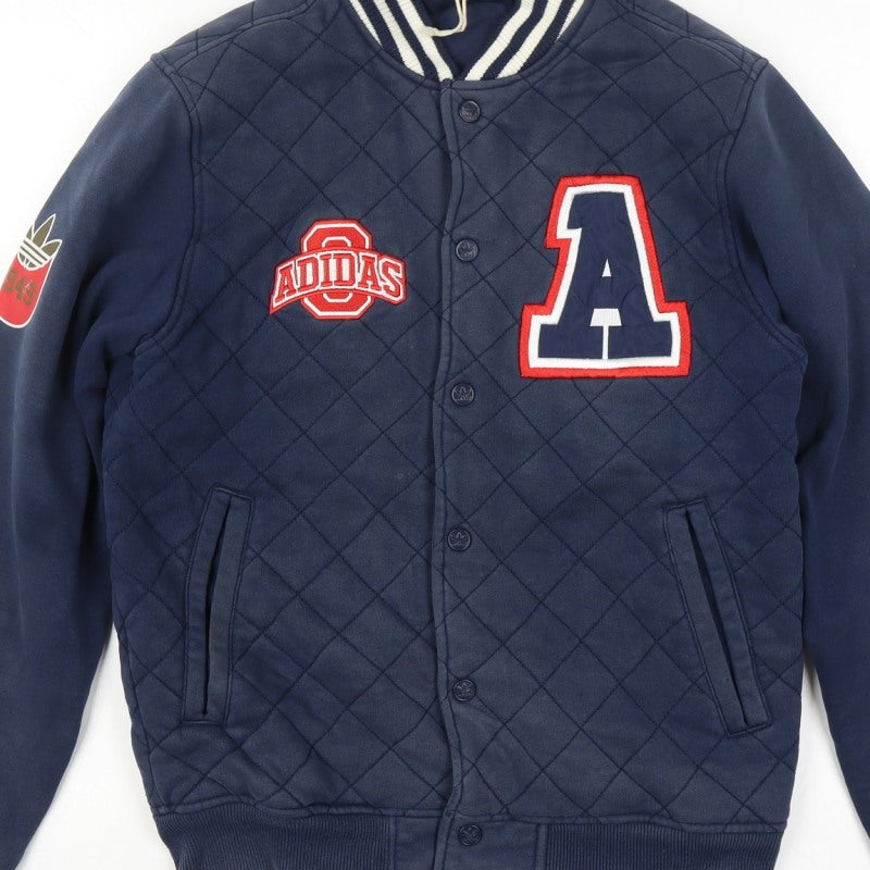 Adidas Originals Men’s Blue S Quilted Varsity Bomber Jacket