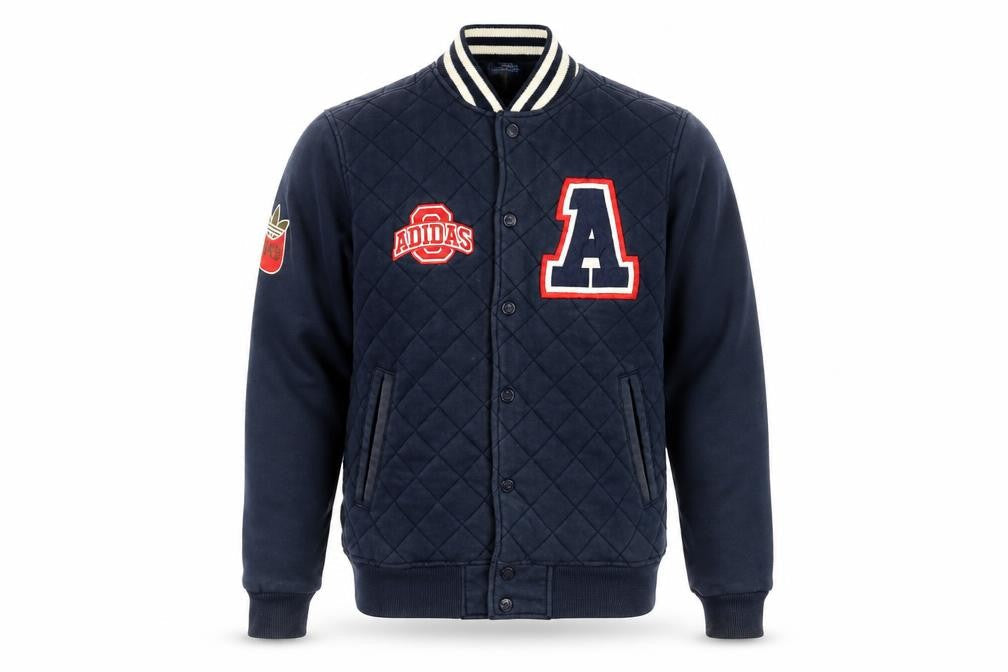 Adidas Originals Men’s Blue S Quilted Varsity Bomber Jacket