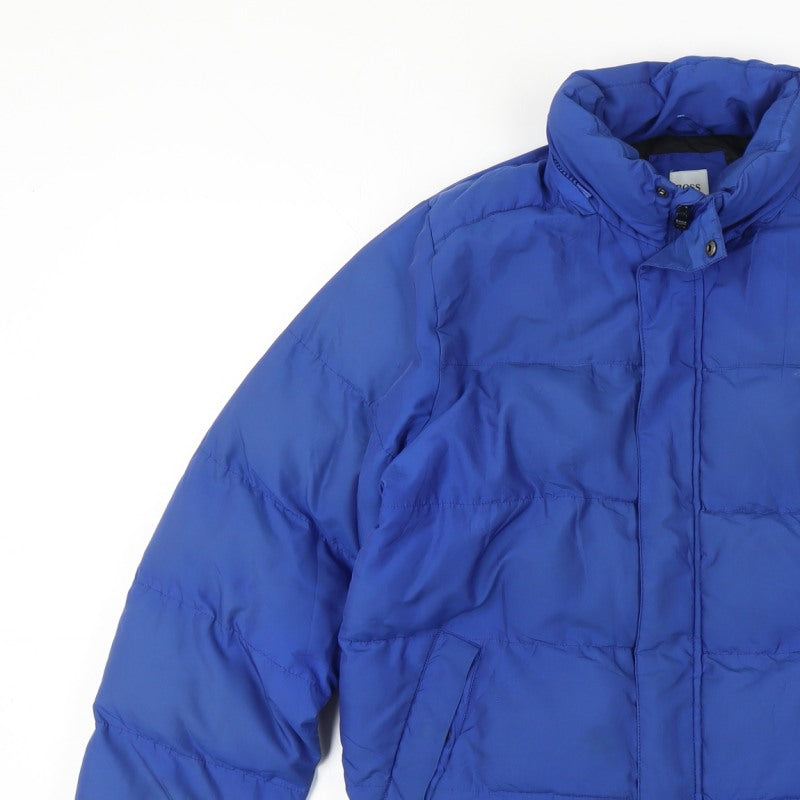 Hugo Boss Boys Blue 14 Years Puffer Jacket Quilted Insulated Logo