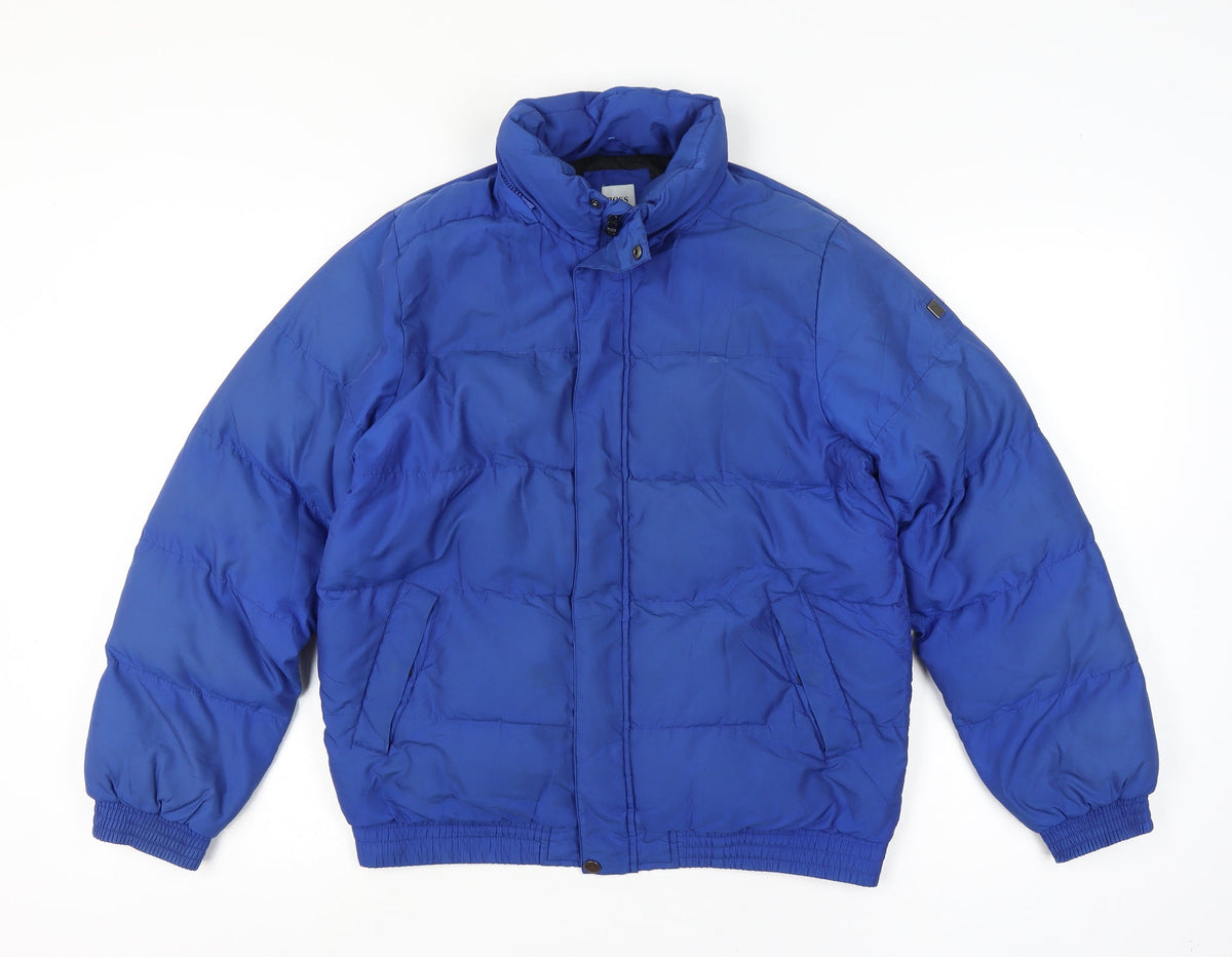 Hugo Boss Boys Blue 14 Years Puffer Jacket Quilted Insulated Logo