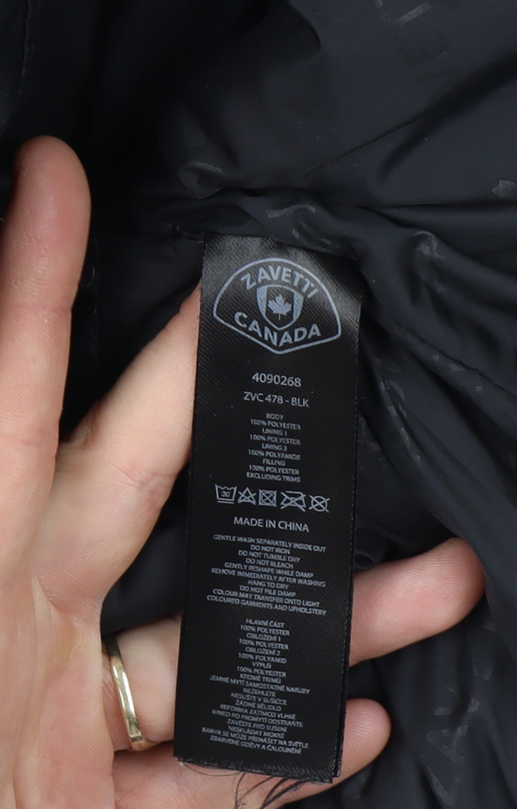 Zavettti Canada Men's Black S Hooded Insulated Puffer Jacket