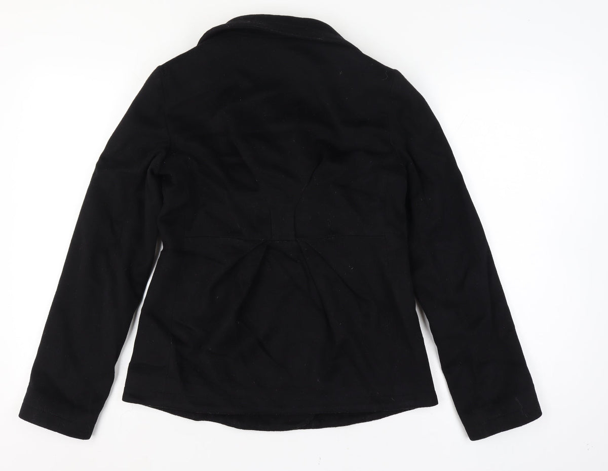 Armani Collezioni Women’s Black Wool Pea Coat UK 10 Buttoned
