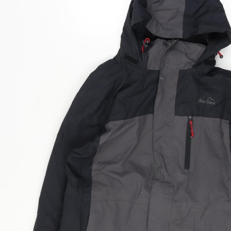 Peter Storm Women’s Black Grey M Hooded Outdoor Jacket Full Zip