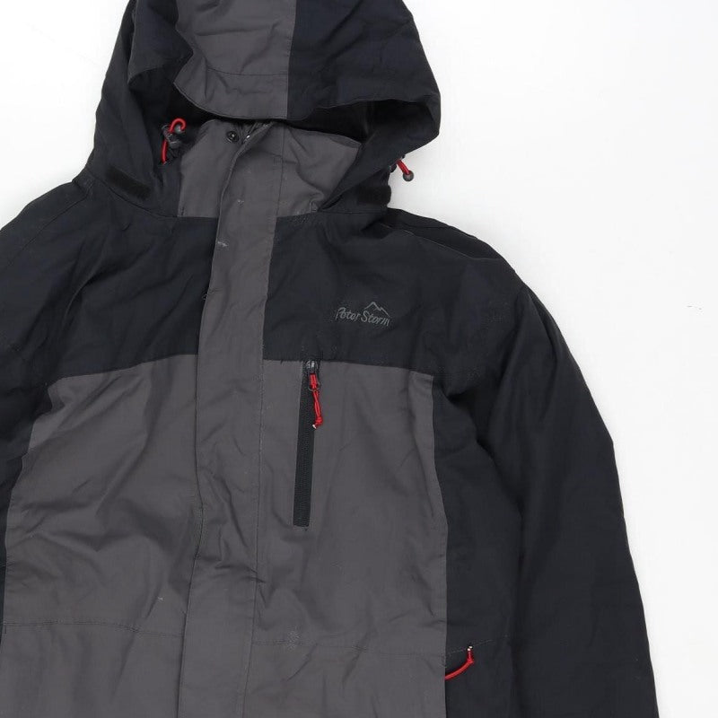 Peter Storm Women’s Black Grey M Hooded Outdoor Jacket Full Zip