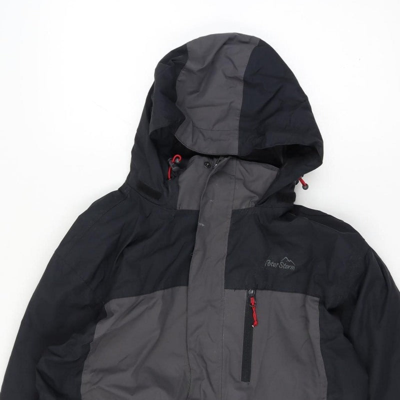 Peter Storm Women’s Black Grey M Hooded Outdoor Jacket Full Zip