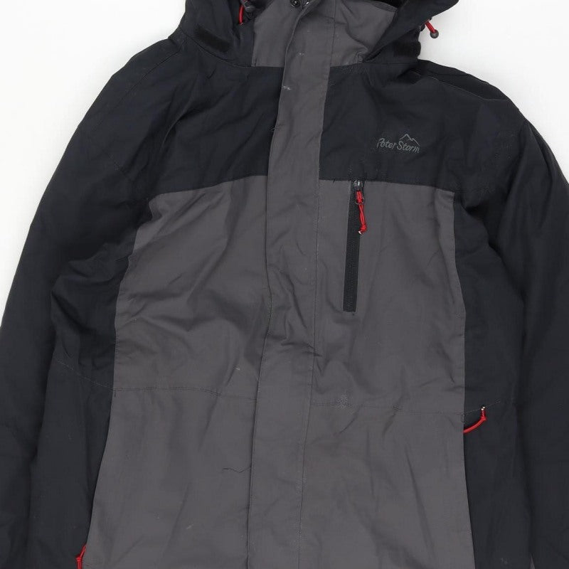 Peter Storm Women’s Black Grey M Hooded Outdoor Jacket Full Zip