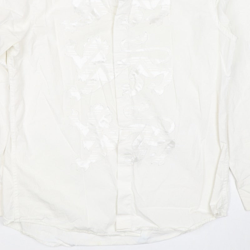 L.A. Ink Shirt Men’s Ivory XL Embroidered Dragon Long Sleeve Button-Up