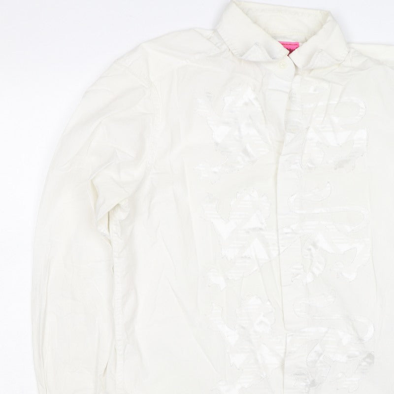 L.A. Ink Shirt Men’s Ivory XL Embroidered Dragon Long Sleeve Button-Up