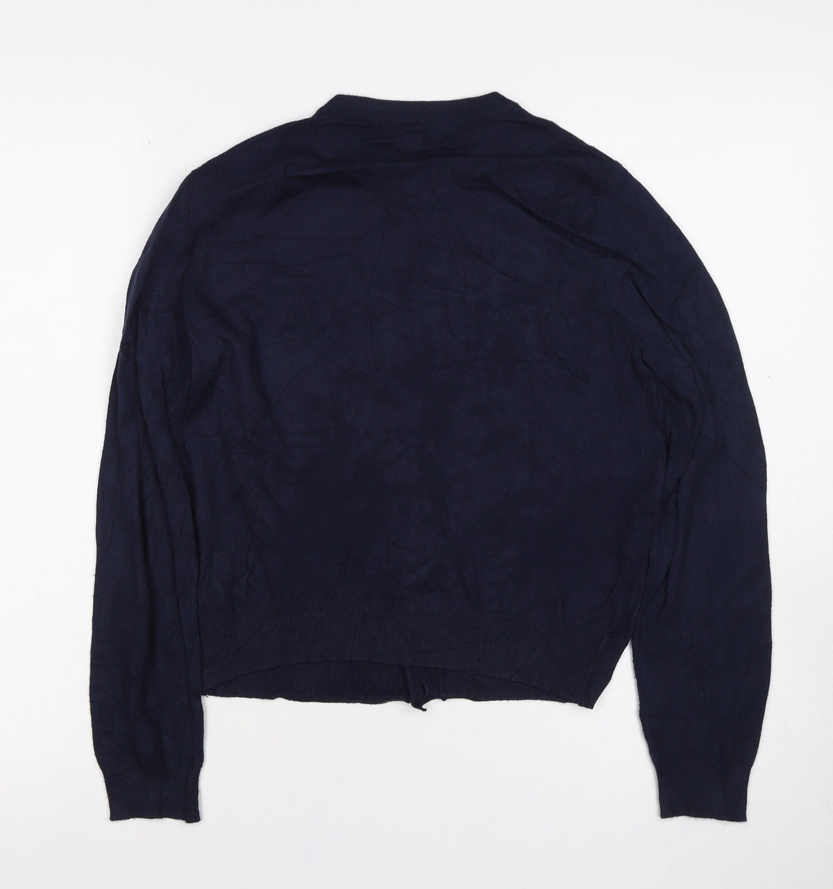 Marks and Spencer Women Blue UK 12 Crew Neck Button Viscose Cardigan