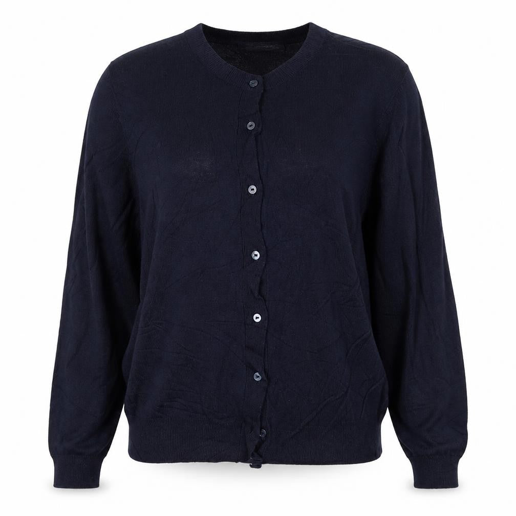 Marks and Spencer Women Blue UK 12 Crew Neck Button Viscose Cardigan