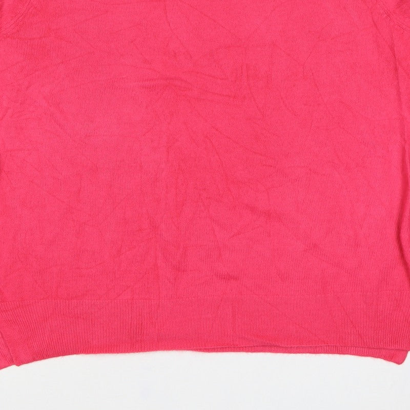 Marks and Spencer Women Pink Size 14 Crew Neck Knit Pullover Jumper