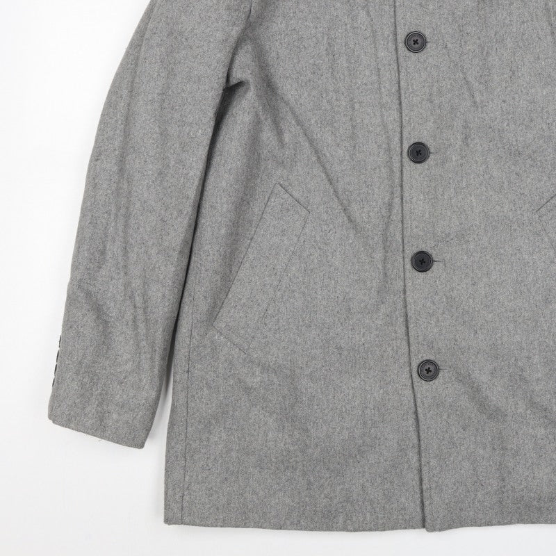 Clean Cut Copenhagen Unisex Grey M Wool Blend Button Overcoat
