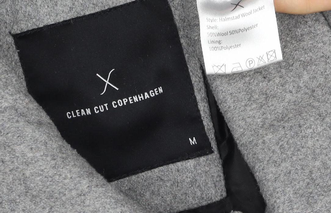 Clean Cut Copenhagen Unisex Grey M Wool Blend Button Overcoat