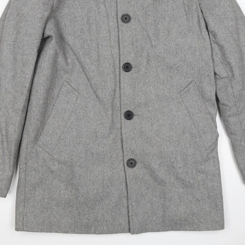Clean Cut Copenhagen Unisex Grey M Wool Blend Button Overcoat
