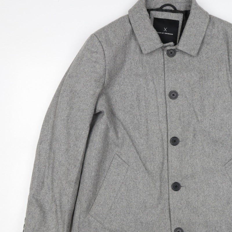 Clean Cut Copenhagen Unisex Grey M Wool Blend Button Overcoat