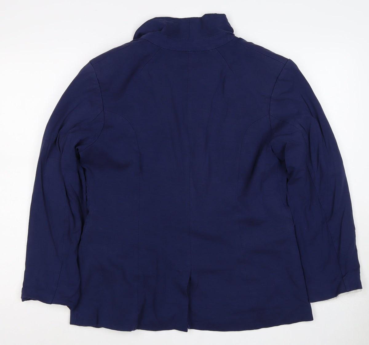 H&M Women’s Blue UK 18 Tailored One Button Lined Blazer Jacket
