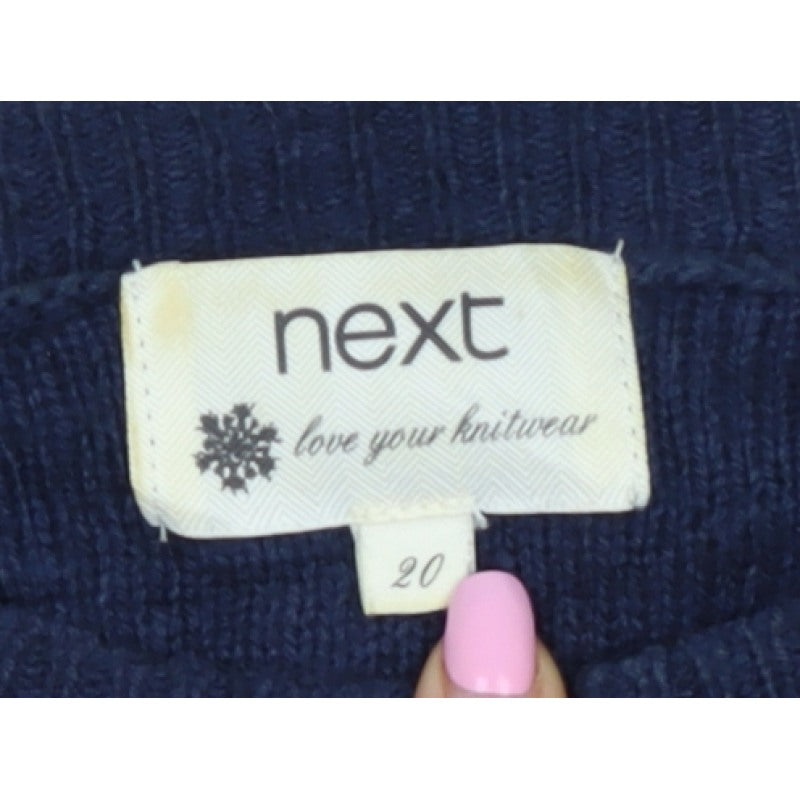Next Women’s Navy Blue Size 20 Sequin Crew Neck Knit Jumper