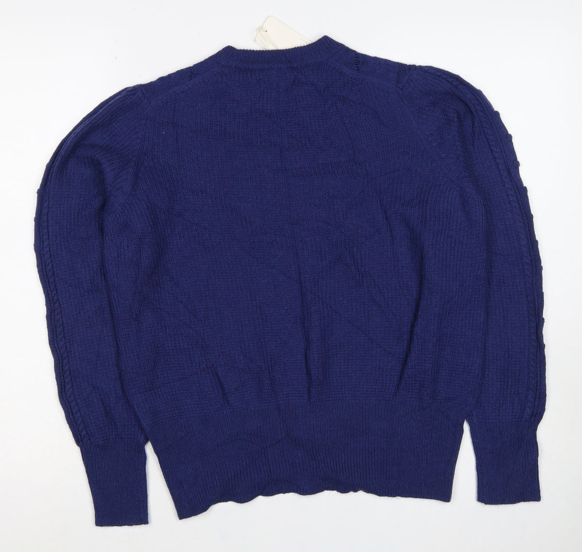 Per Una Women’s Blue UK 14 Alpaca Blend Cable Knit Pullover Jumper