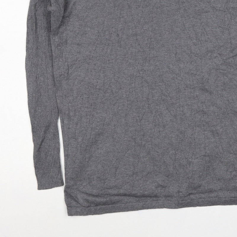 Vero Moda Women Grey M Scoop Neck Long Sleeve Knit Pullover Jumper