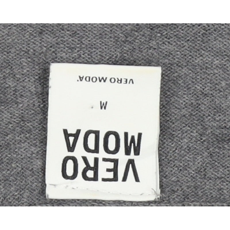 Vero Moda Women Grey M Scoop Neck Long Sleeve Knit Pullover Jumper
