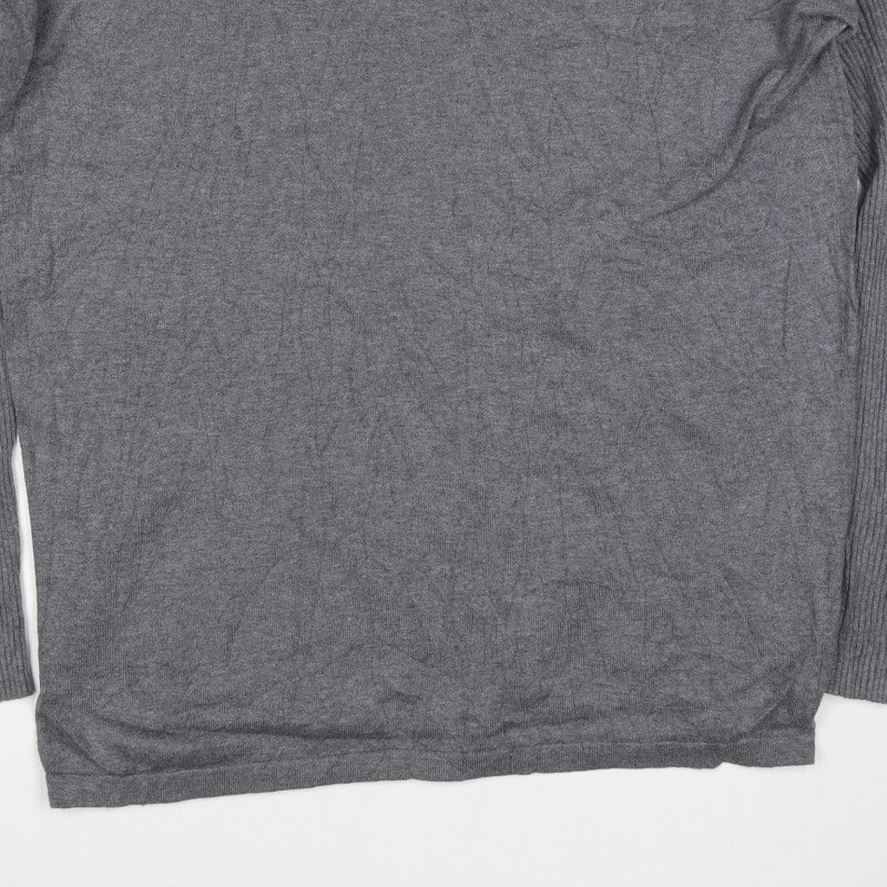 Vero Moda Women Grey M Scoop Neck Long Sleeve Knit Pullover Jumper