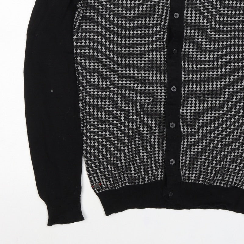 Le Shark Men’s Black Logo Knit Collared Button Cardigan Size S
