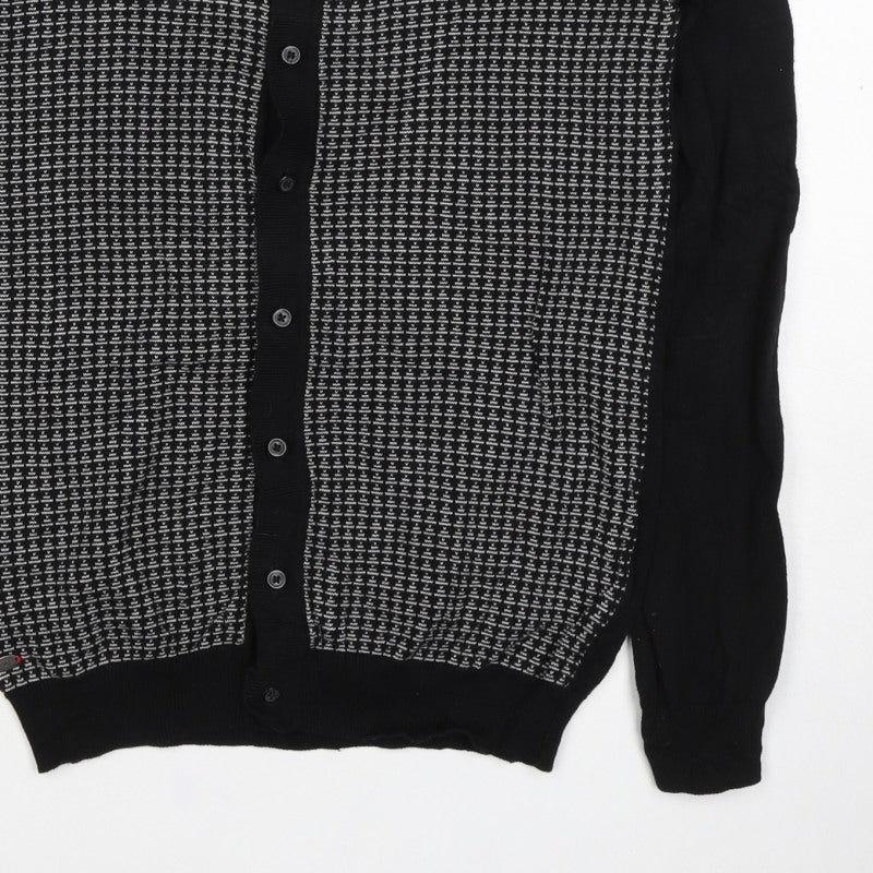 Le Shark Men’s Black Logo Knit Collared Button Cardigan Size S