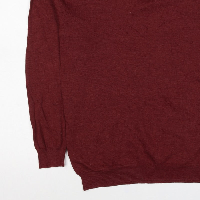 Pop-Air Basics Men Red 2XL Crew Neck Knit Pullover Jumper