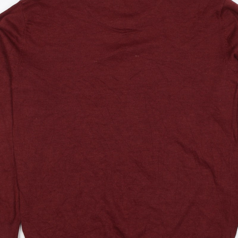 Pop-Air Basics Men Red 2XL Crew Neck Knit Pullover Jumper
