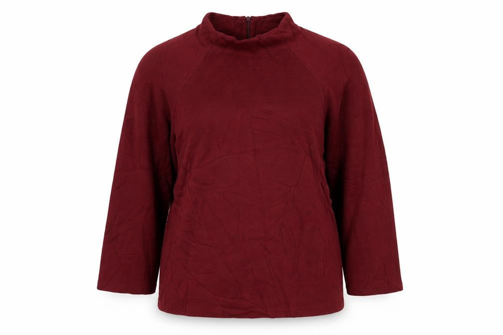 M&S Women’s Red Size 12 Mock Neck 1/4 Zip Knit Jumper